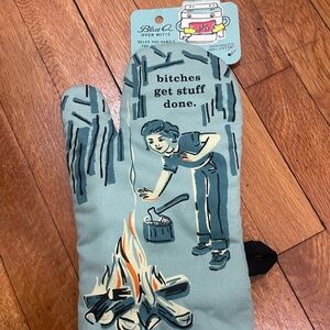 Blue Q Oven Mitt with Campfire Design
